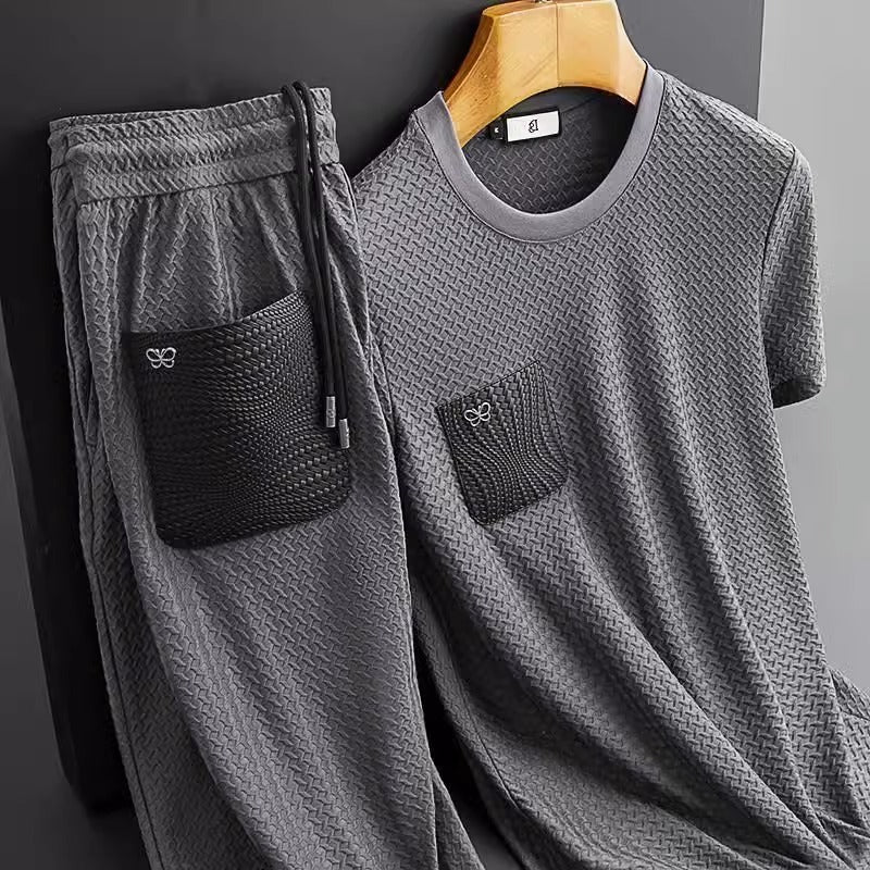 Anti-Wrinkle Houndstooth Jacquard Slim-fit