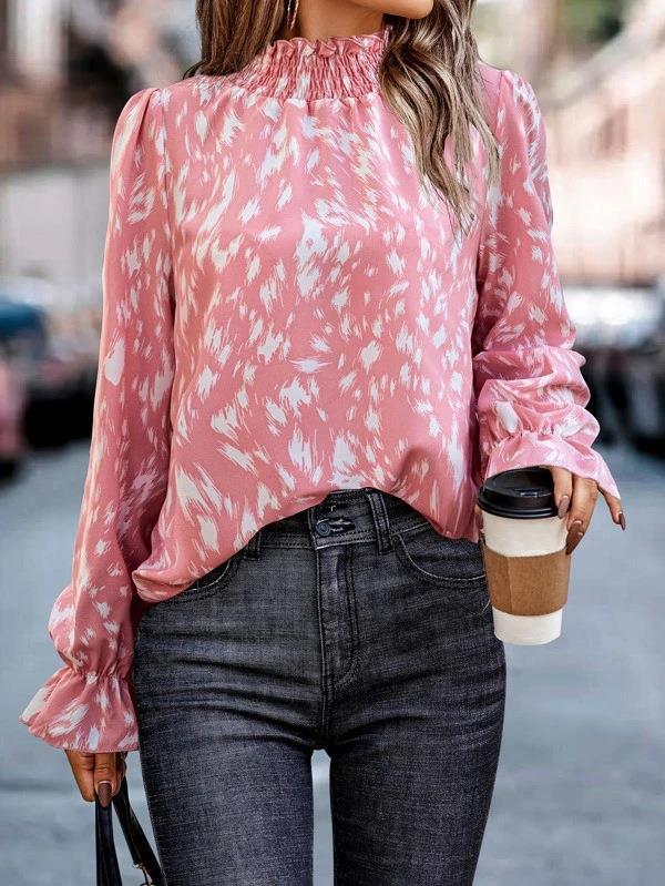 Polyester Pullover Long Sleeve Half Turtleneck Shirt