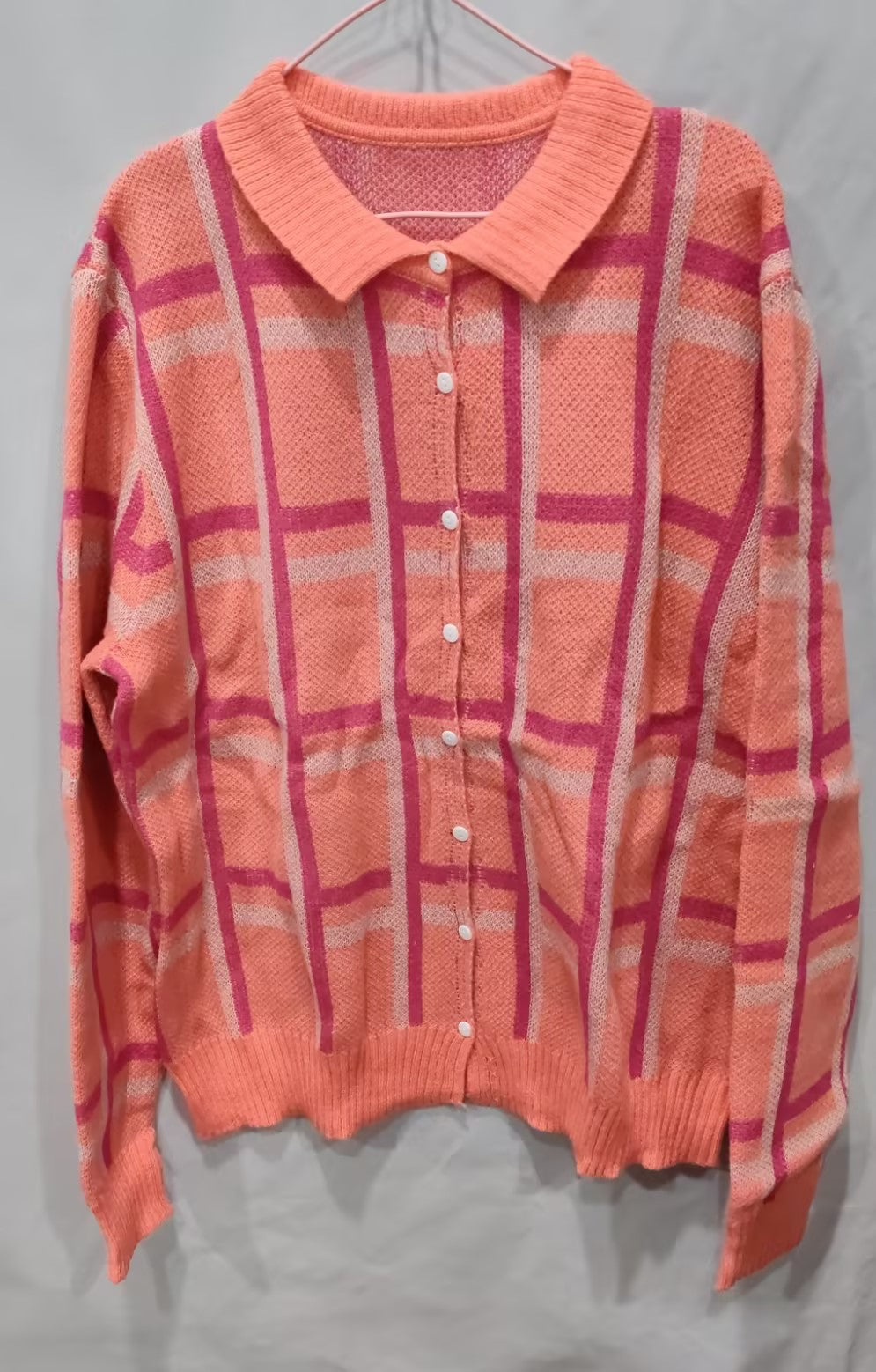 Contrast Plaid Sweater