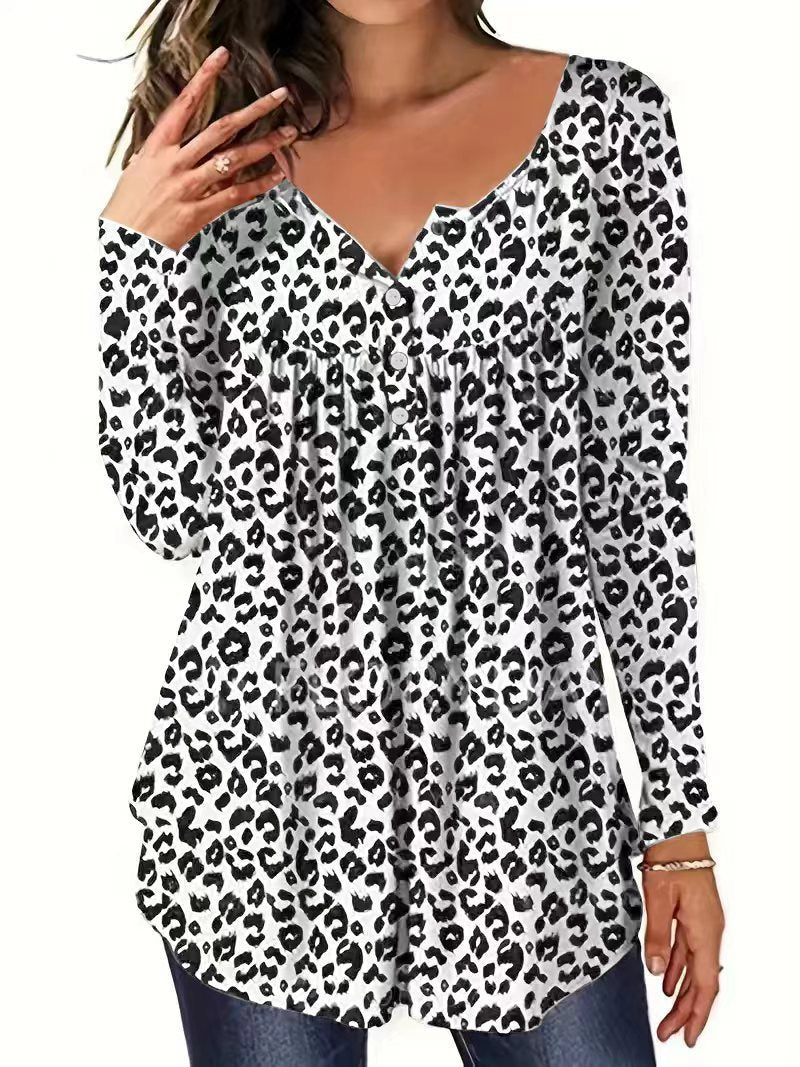 Elegant Loose Button Top