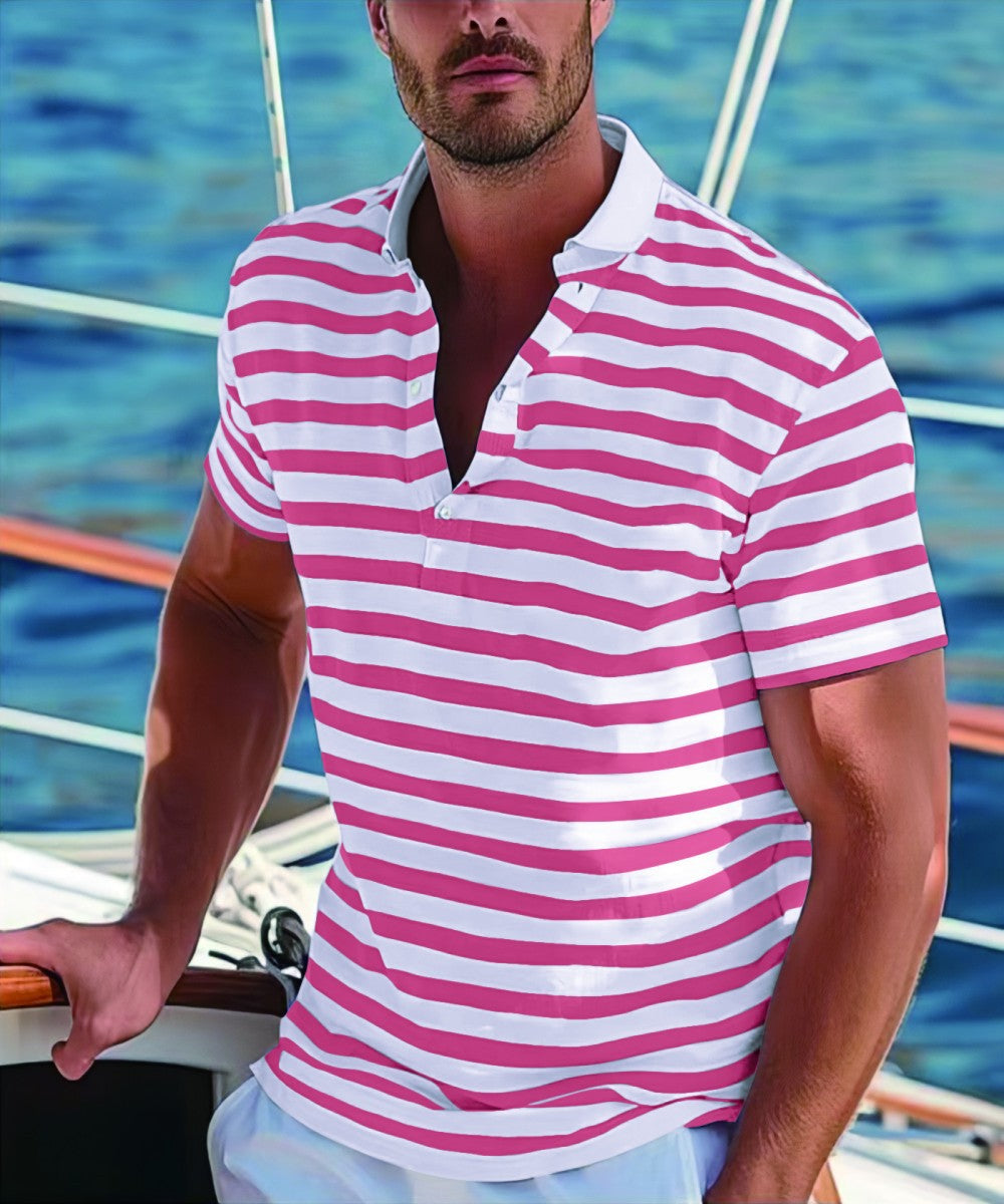 Polo Shirt Striped Casual Top