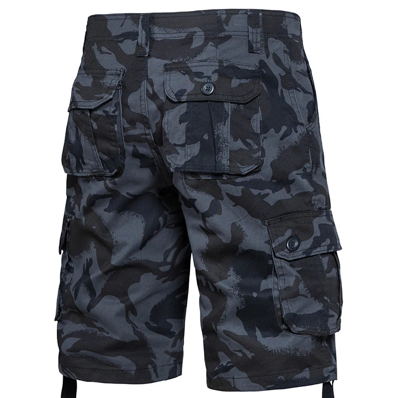 Men's Camo Shorts Summer Casual Half Pants Camouflage Outdoor Sports Short Pants Side Pocket Cotton Breathable Shorts