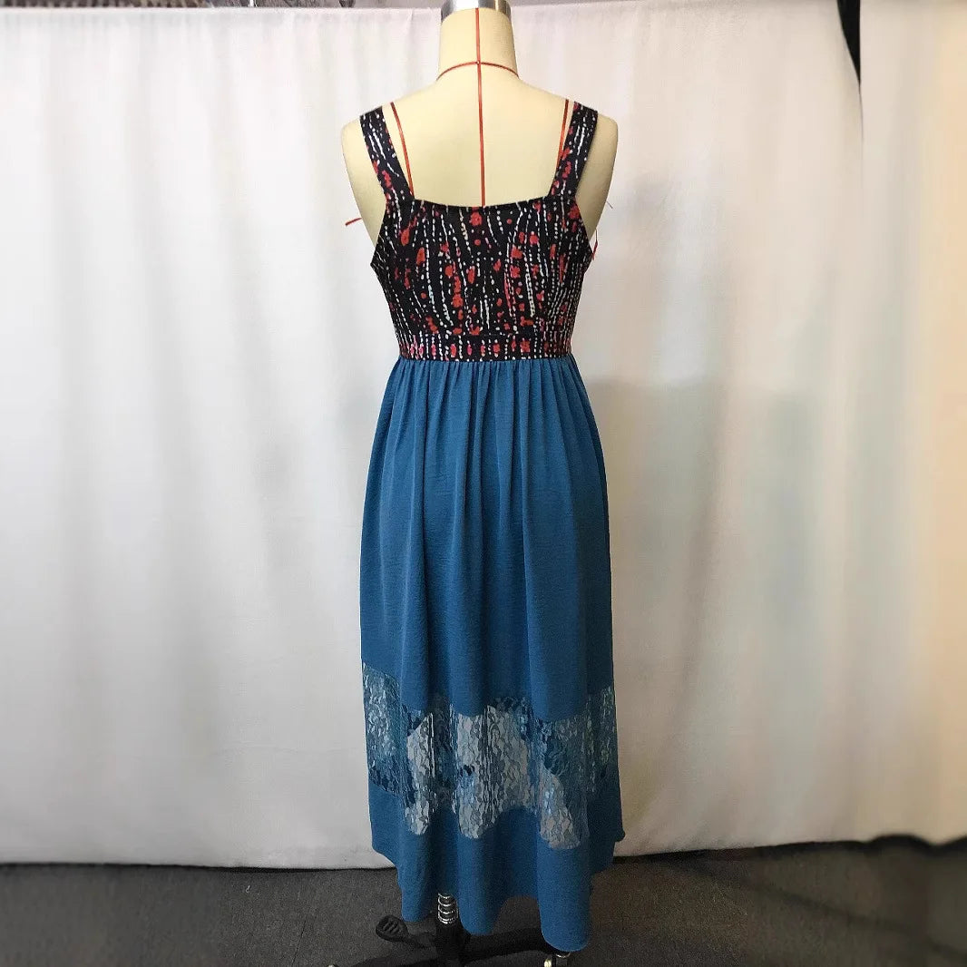 Fashion V Neck Dress For Women Casual Sleeveless High Waist Loose Dresses Robe Femme Holiday Boho Vintage Vestidos Clothes New