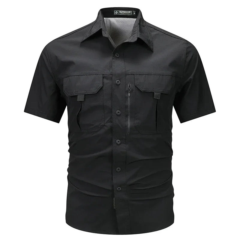 Short Sleeve Shirt Men Breathable