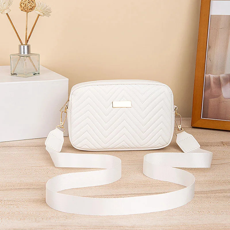 Minimalist Mini Fashionable Quilted Crossbody Bag Wallet, Trendy PU Shoulder Bag, WOMEN'S Casual Handbag and Mobile Phone Wallet