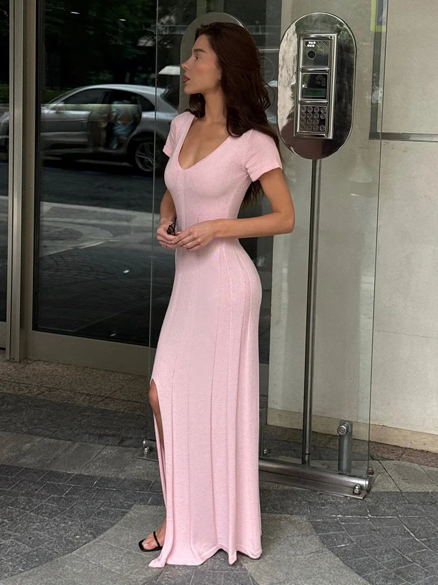 Short-Sleeved Knitted Dress