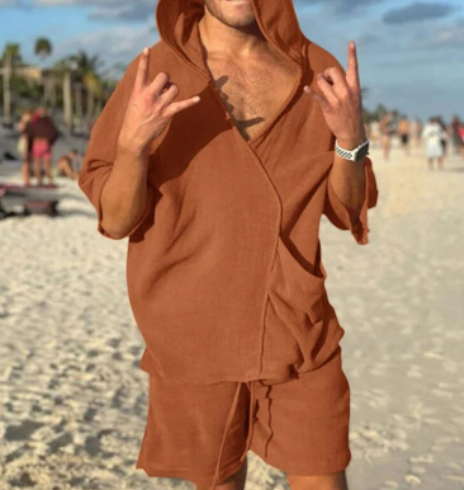 Elastic Shorts Loose Leisure Suit