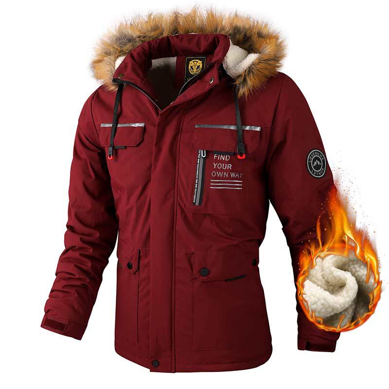 Hooded Jacket  Windproof Coat  With Multiple Pockets