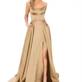 Solid Color Long Slimming And Shoulder Dress