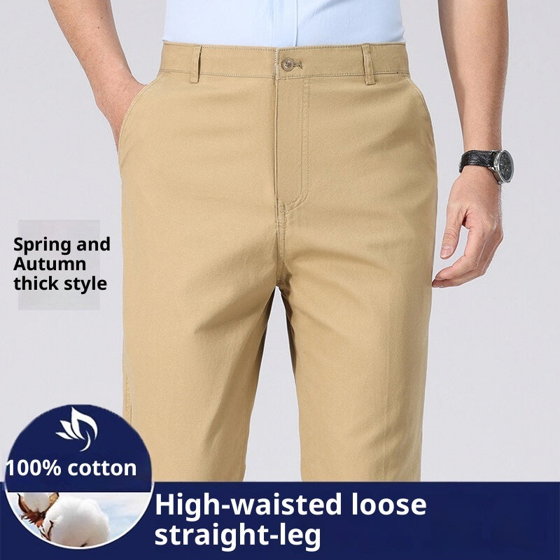 Men's Casual Straight-leg Cotton Trousers