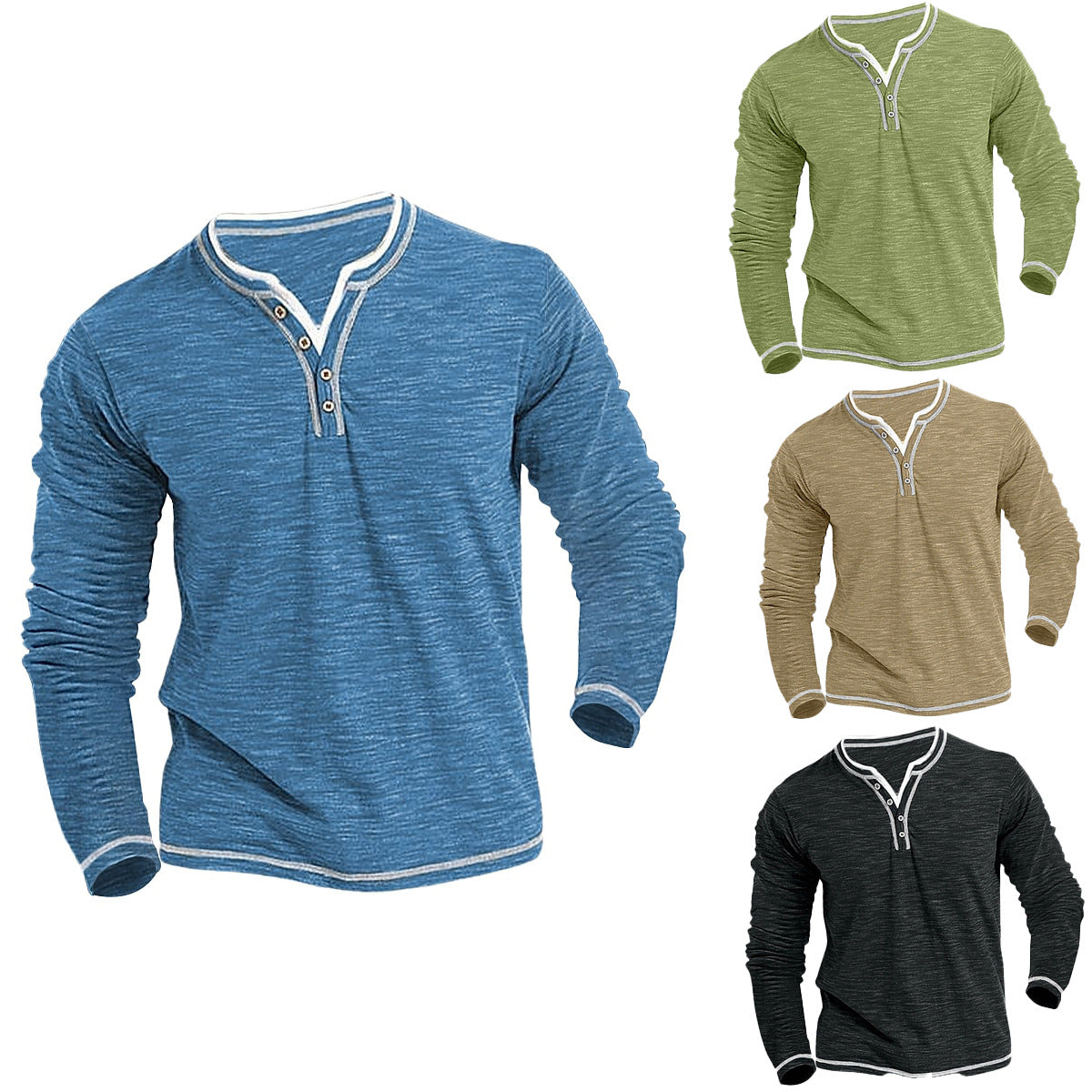 Soft Stretch Henley  T-shirt