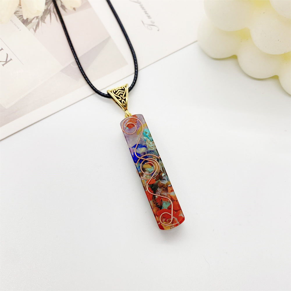 Reiki Healing Energy Crystal Pendant Natural Stone For Yoga Meditation Spiritual 7 Chakra Jewelry Necklace Amulet