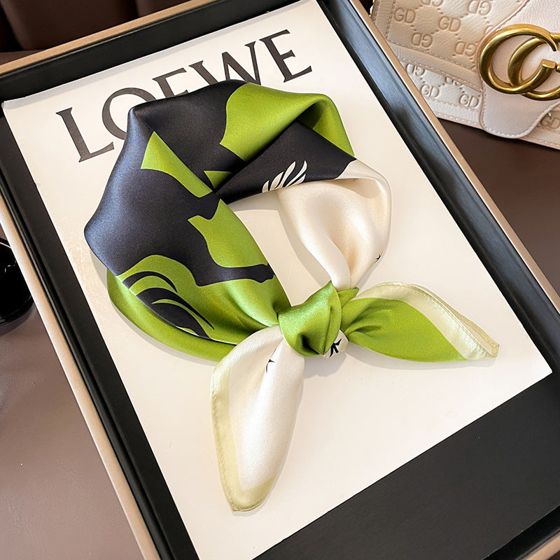 Beige Silk Square Scarf