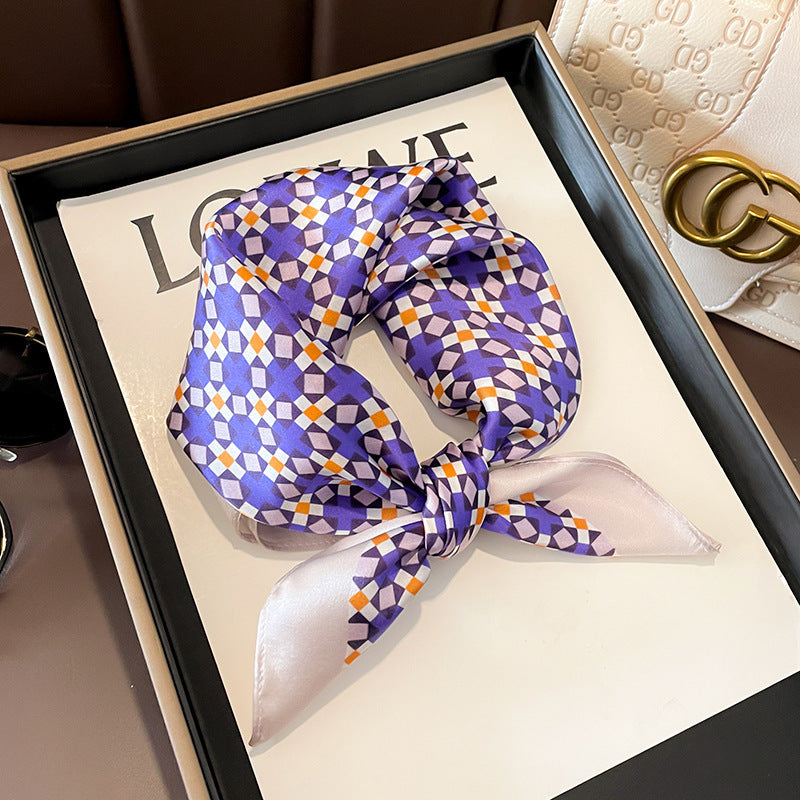 Beige Silk Square Scarf