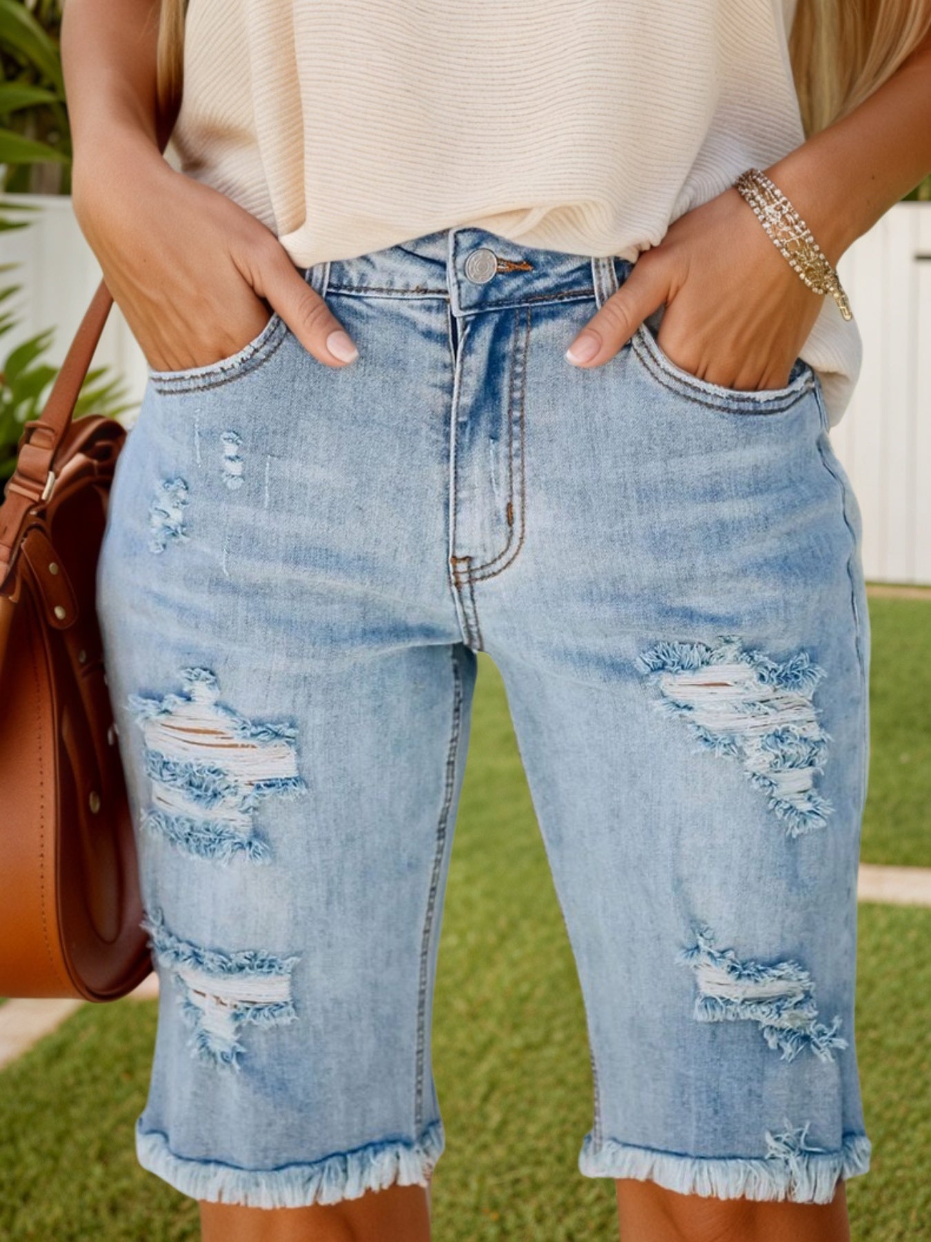 Denim Shorts, Quarter Length Jeans, Ripped Jeans, Frayed Hems