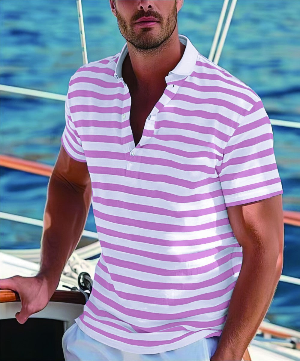 Polo Shirt Striped Casual Top