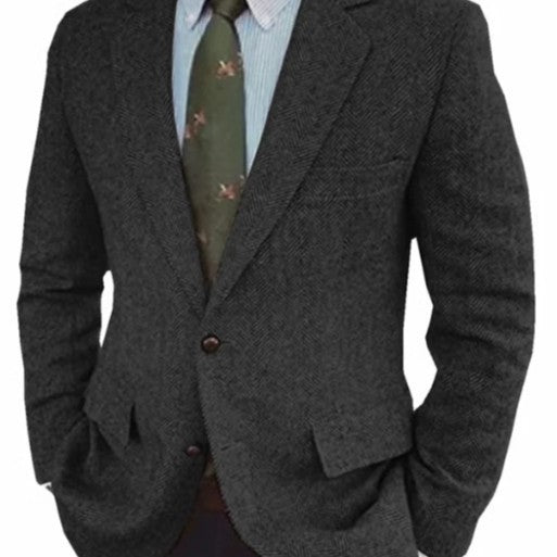 Business Herringbone Suit Jacket