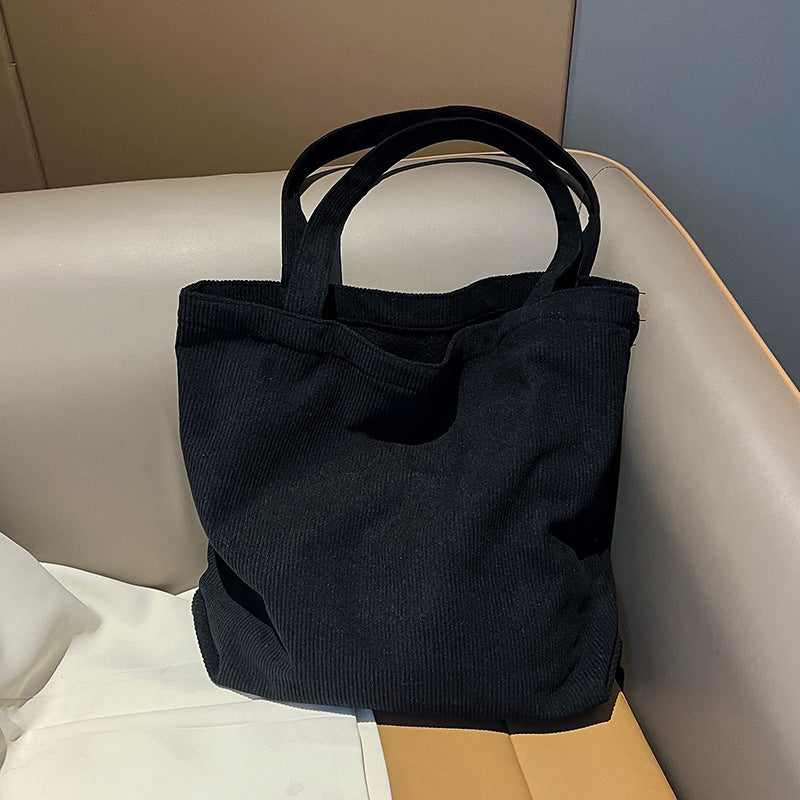 Large-Capacity Corduroy Tote Bag