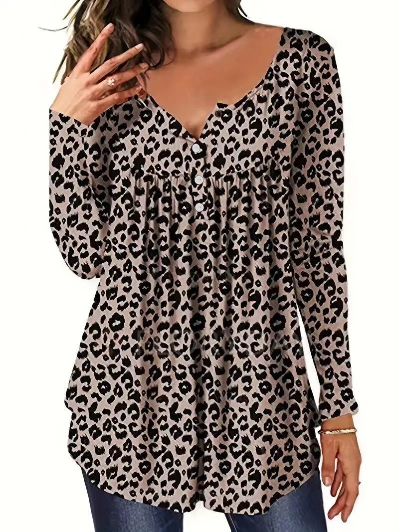 Elegant Loose Button Top