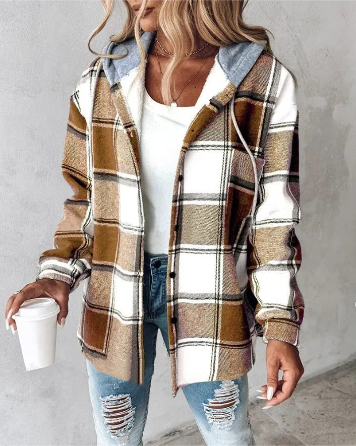 Plaid Hooded Jacket