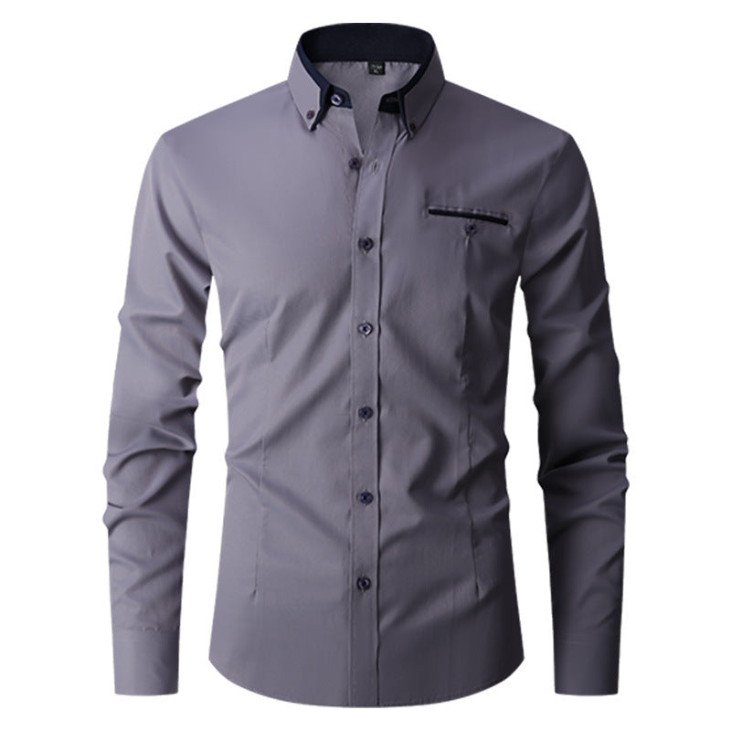 Faux Pocket Long-sleeved Shirt