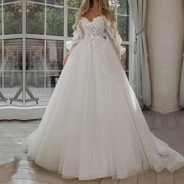 Puff Sleeve Off Shoulder Wedding Dresses