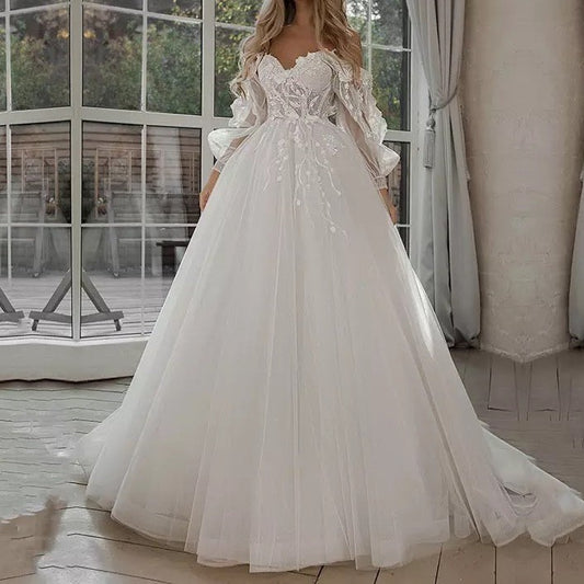 Puff Sleeve Off Shoulder Wedding Dresses