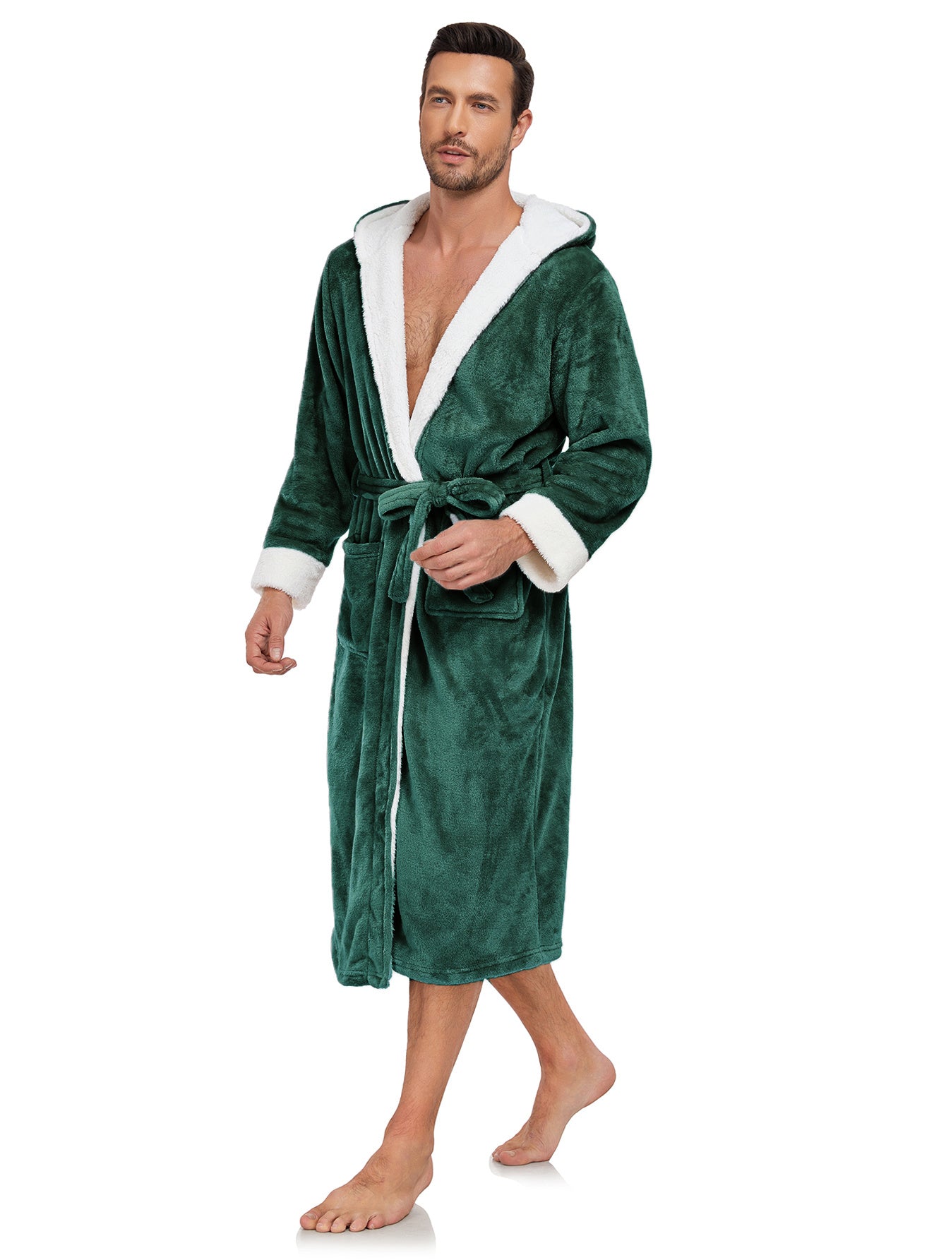 RONGTAI Long Fleece Bathrobe