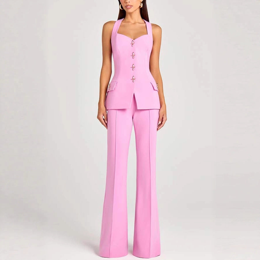 Solid-Colored  Long-Sleeve Blazer