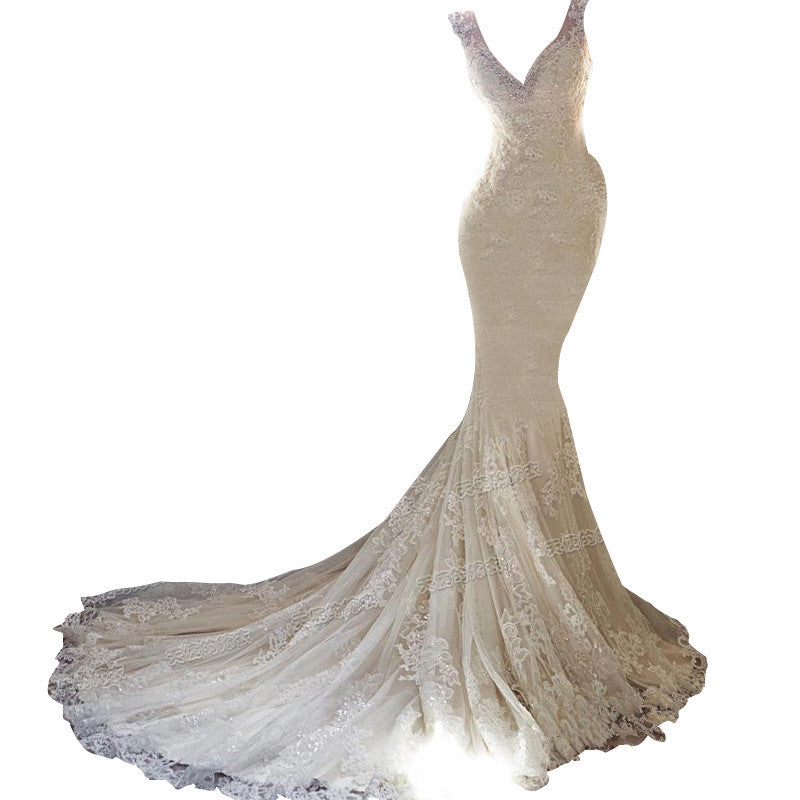 Halter Brigade Shooting Seaside Mermaid Tail Light Wedding Dress