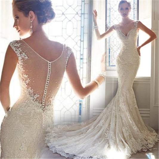 Halter Brigade Shooting Seaside Mermaid Tail Light Wedding Dress