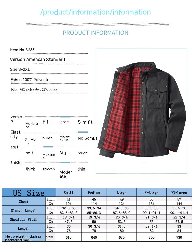 Plaid Flannel Casual Western Style Jacket