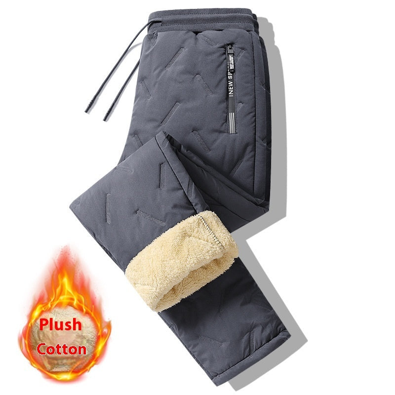 Plush Thick Fleece Sweatpant Lambswool Thermal Trousers Casual Pants Waterproof Windproof