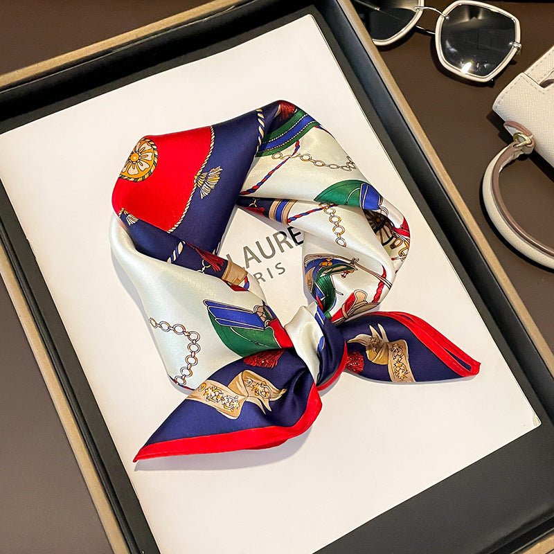 Beige Silk Square Scarf