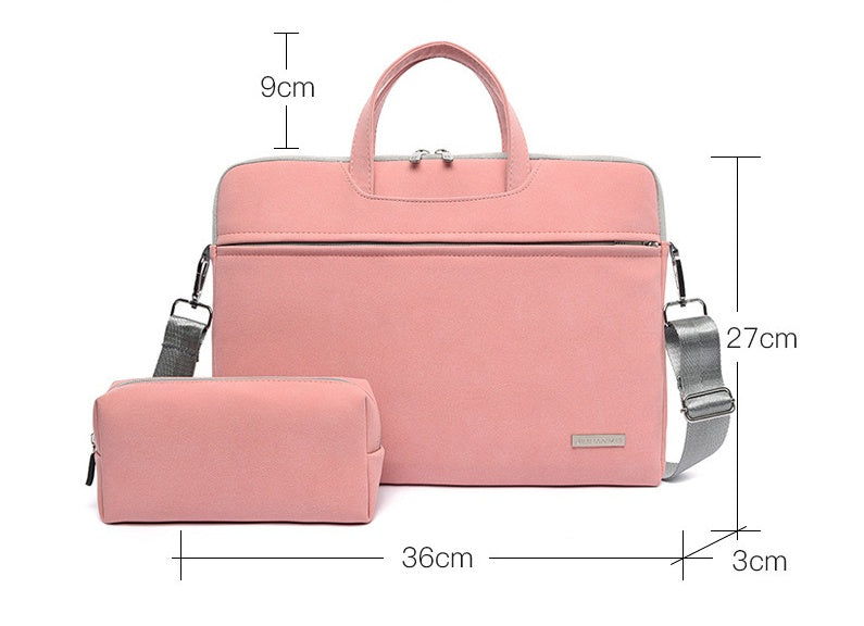 Leather  Laptop Bag Notebook Carrying Case Briefcase For Macbook Air 13.3 14 15.6 Inch Mouse Bag