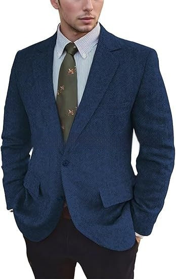 Business Herringbone Suit Jacket
