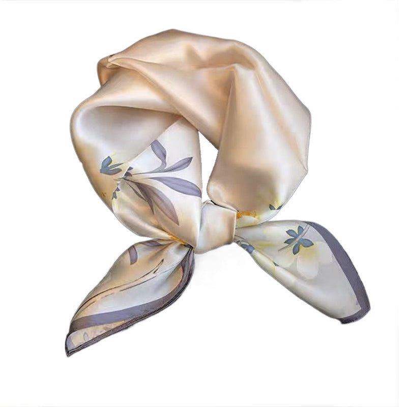 Beige Silk Square Scarf