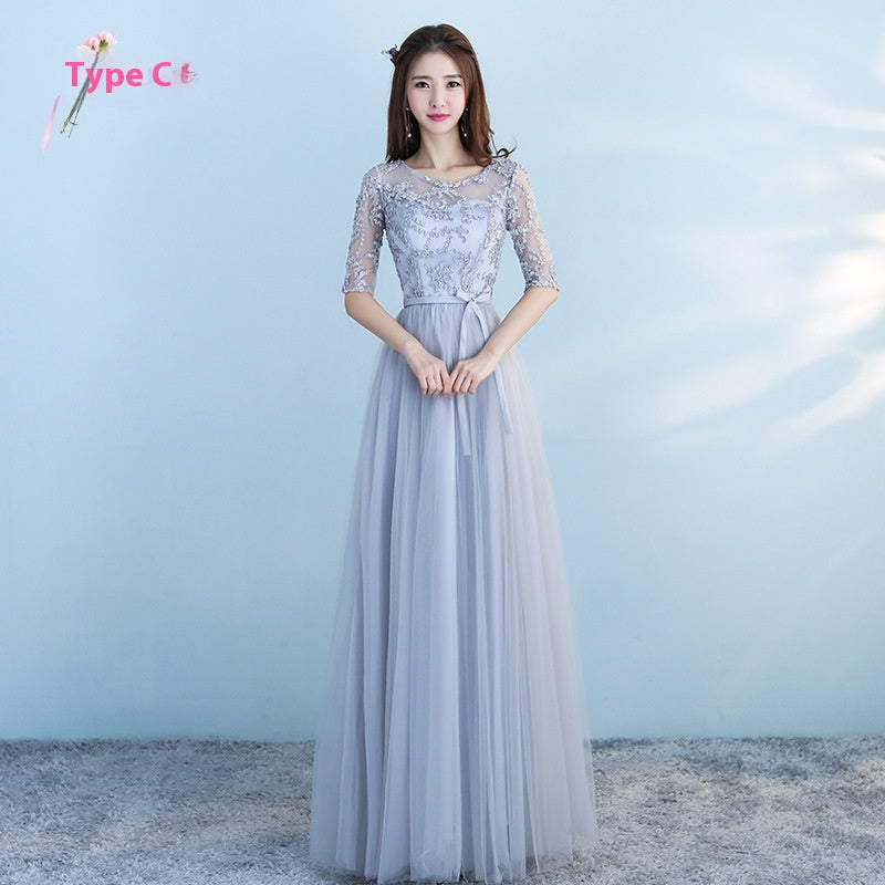 Long Bridesmaid Blue Dress