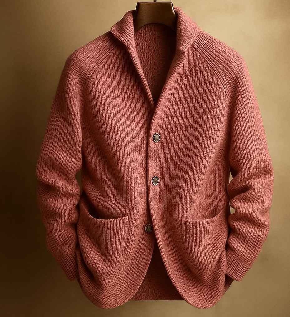 Knitted Cardigan Fashion Pocket Button Jacket