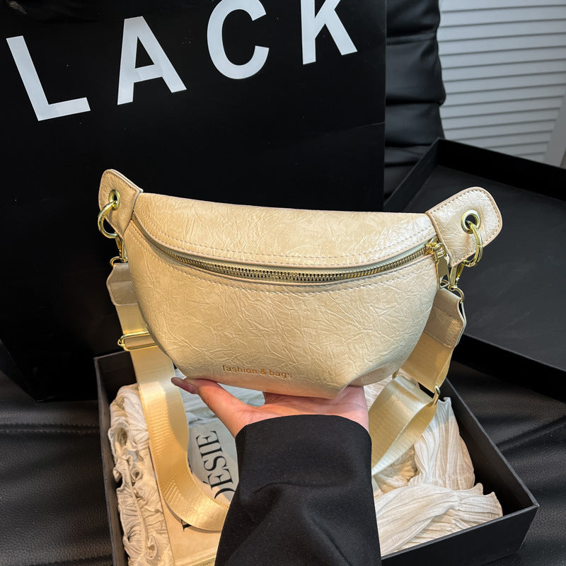 Shoulder Bag With A Wide Strap For Crossbody Wear