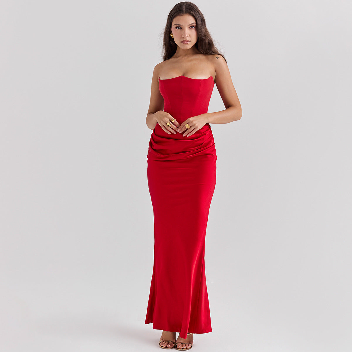 Slim Tube Top Bandeau Backless Dress