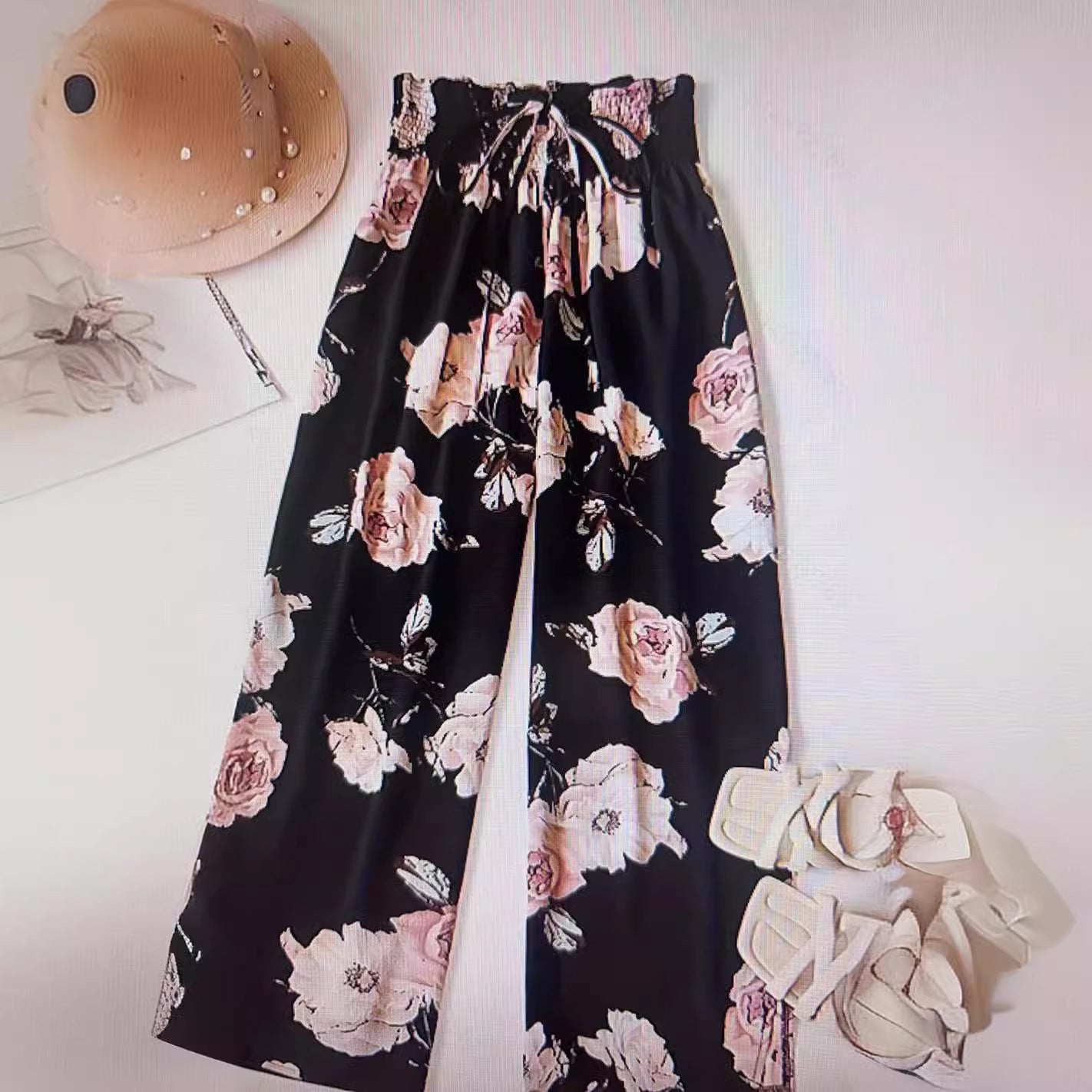 Wide-Leg Pants High-Waisted, Relaxed Fit