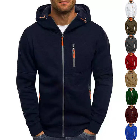 Men's Casual Zipper Hooded Sweater