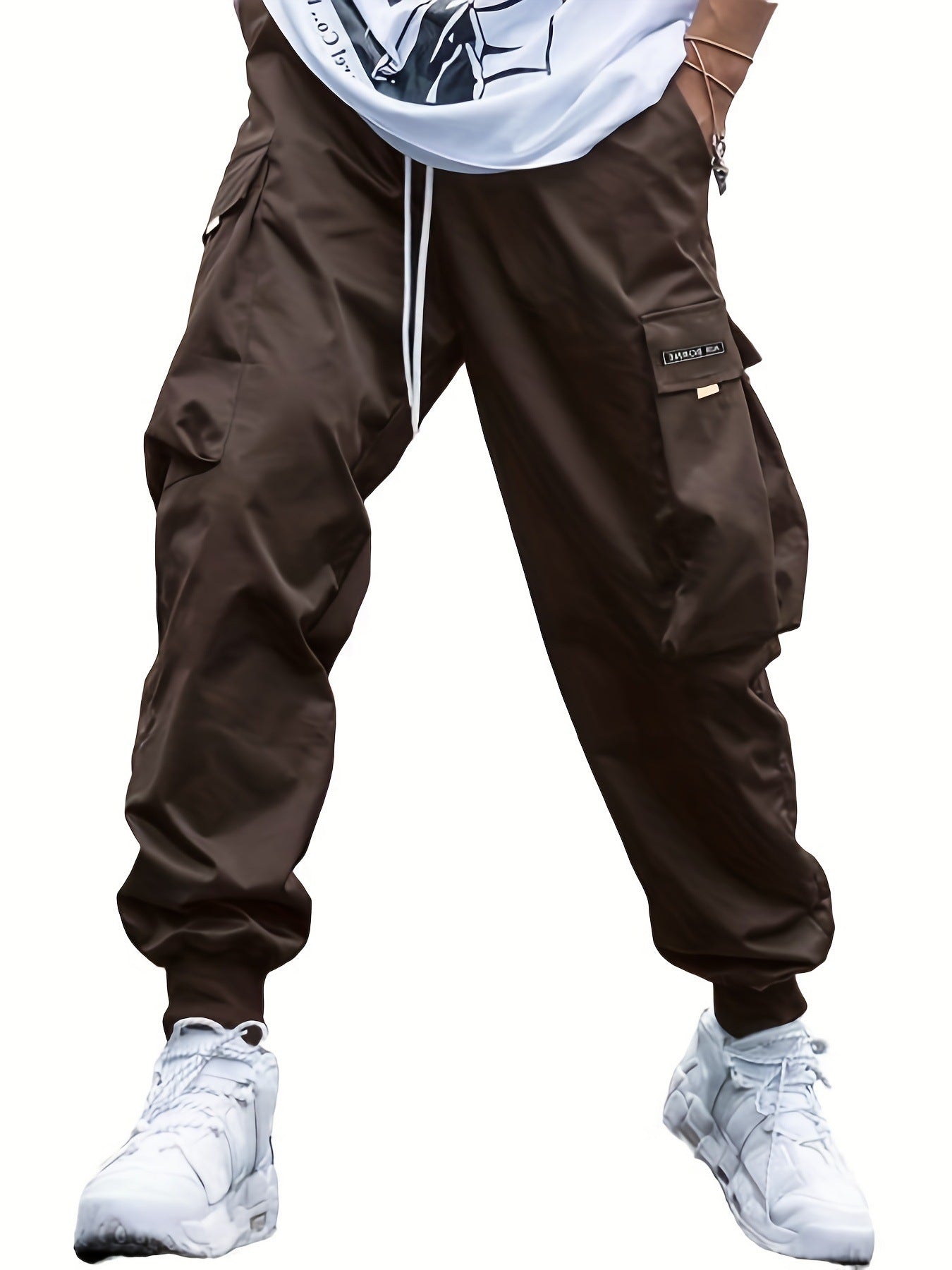 Multi-pocket Cargo Pants Men's Casual Hip-Hop Drawstring Trousers Outdoor Streetwear Sports Pant