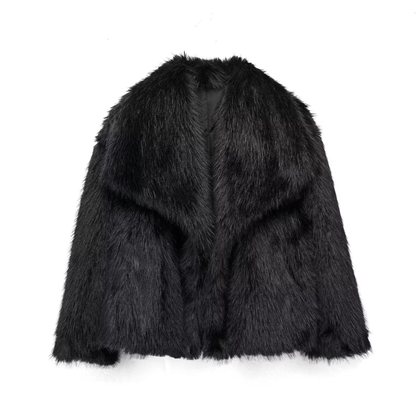 Plush Coat  Fluffy Lapel Jacket