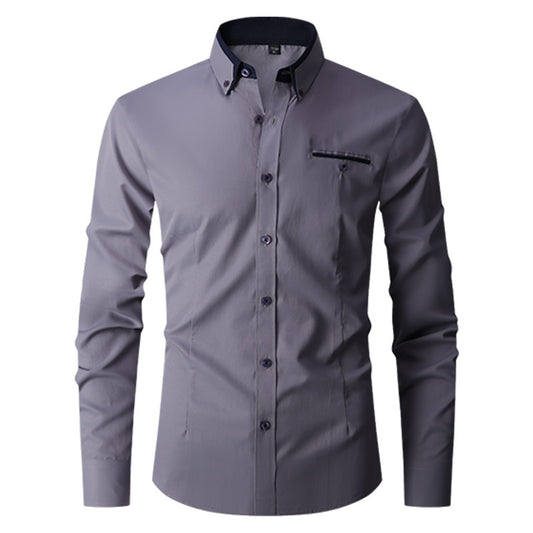 Faux Pocket Long-sleeved Shirt