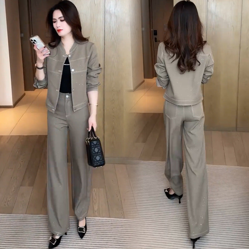 Jacket And Highwaisted Pants Twopiece Set