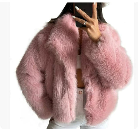 Plush Coat  Fluffy Lapel Jacket