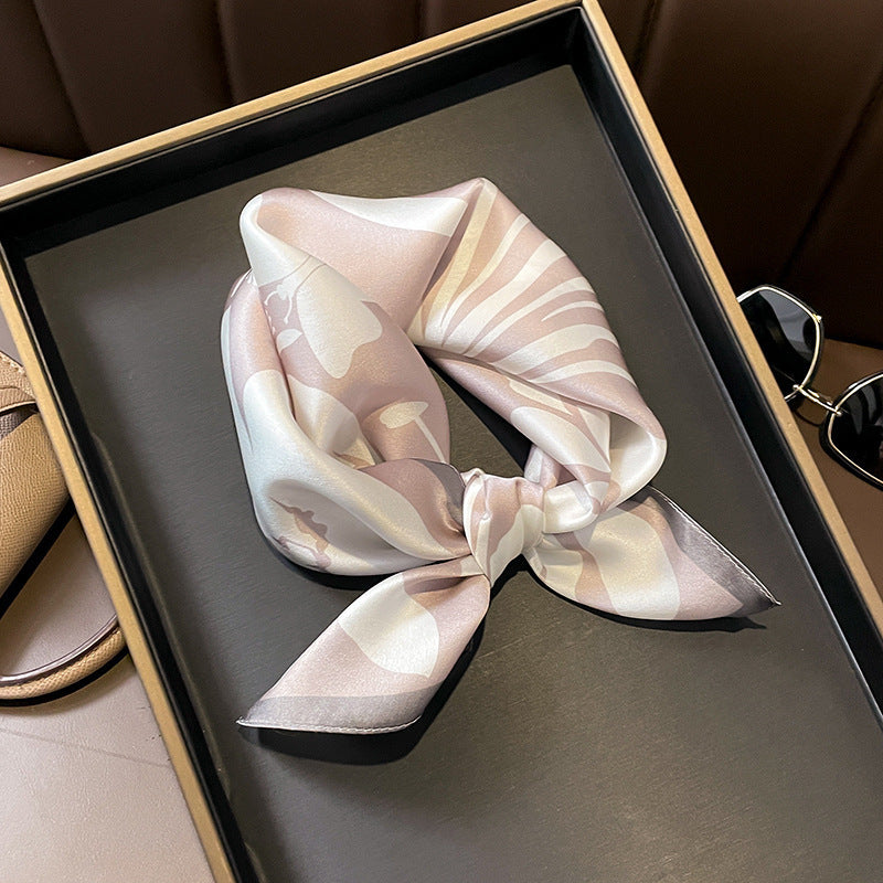 Beige Silk Square Scarf