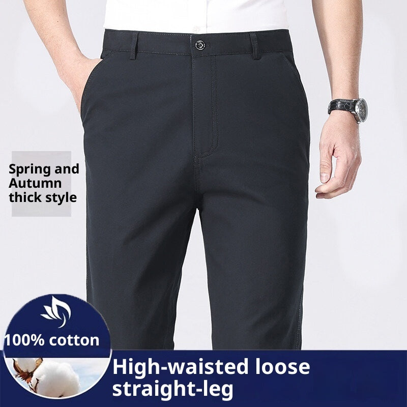 Men's Casual Straight-leg Cotton Trousers